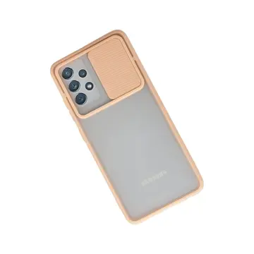Samsung Galaxy A72 Kılıf Palm Buzlu Kamera Sürgülü Silikon - Pembe