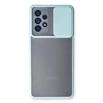 Samsung Galaxy A53 5g Kılıf Palm Buzlu Kamera Sürgülü Silikon - Turkuaz