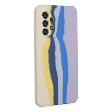 Samsung Galaxy A53 5g Kılıf Ebruli Lansman Silikon - Sarı-lila