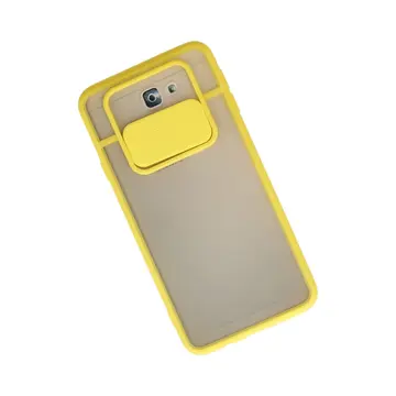 Samsung Galaxy J7 Prime Kılıf Palm Buzlu Kamera Sürgülü Silikon - Sarı