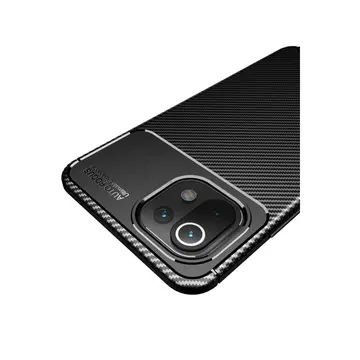 Xiaomi Mi 11 Lite Kılıf Auto Focus Karbon Kapak - Lacivert