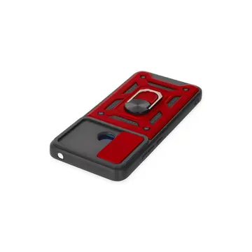 Xiaomi Redmi 10c Kılıf Pars Lens Yüzüklü Silikon - Kırmızı