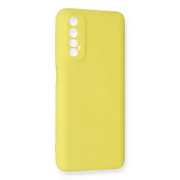 Realme 7 Kılıf Nano İçi Kadife Silikon - Sarı