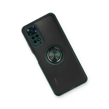 Xiaomi Redmi Note 11 Kılıf Montreal Yüzüklü Silikon Kapak - Yeşil