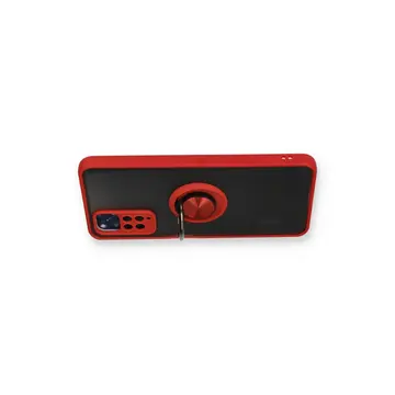 Xiaomi Redmi Note 11 Kılıf Montreal Yüzüklü Silikon Kapak - Kırmızı