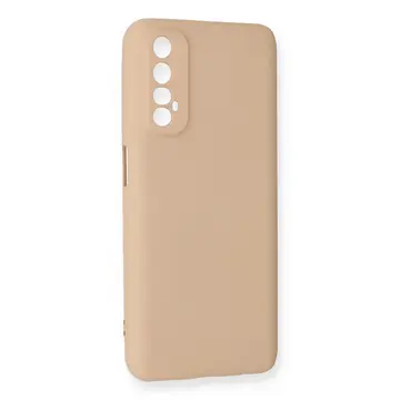 Realme 7 Kılıf Nano İçi Kadife Silikon - Pudra