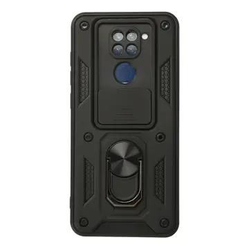 Xiaomi Redmi Note 9 Kılıf Pars Lens Yüzüklü Silikon - Siyah