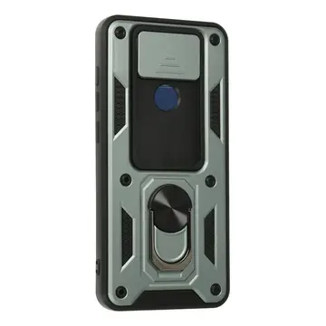 Xiaomi Redmi Note 9 Kılıf Pars Lens Yüzüklü Silikon - Yeşil