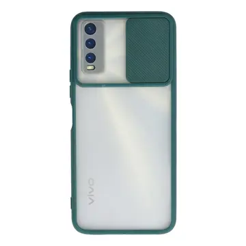 Vivo Y11s Kılıf Palm Buzlu Kamera Sürgülü Silikon - Yeşil