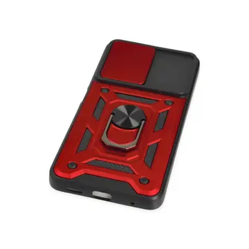 Xiaomi Poco X3 Gt Kılıf Pars Lens Yüzüklü Silikon - Kırmızı