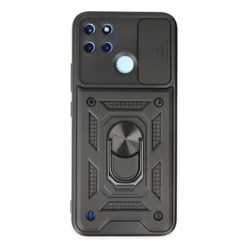 Realme C25y Kılıf Pars Lens Yüzüklü Silikon - Siyah