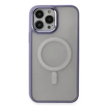 İphone 15 Pro Max Kılıf Room Magneticsafe Silikon - Lila