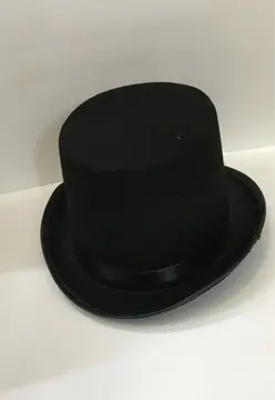 Yetişkinler İçin Siyah Renk Ringmaster Sihirbaz Şapkası Fötr Şapka 15 Cm