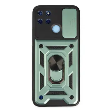 Realme C25y Kılıf Pars Lens Yüzüklü Silikon - Yeşil