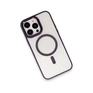 İphone 15 Pro Max Kılıf Room Magneticsafe Silikon - Derin Mor