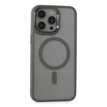 İphone 15 Pro Max Kılıf Room Magneticsafe Silikon - Gri