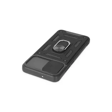 Samsung Galaxy A03 Kılıf Pars Lens Yüzüklü Silikon - Siyah