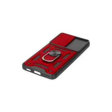 Samsung Galaxy S21 Fe Kılıf Pars Lens Yüzüklü Silikon - Kırmızı
