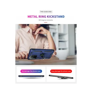 Xiaomi Poco F3 Kılıf Sofya Yüzüklü Silikon Kapak - Lacivert