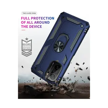 Xiaomi Poco F3 Kılıf Sofya Yüzüklü Silikon Kapak - Lacivert