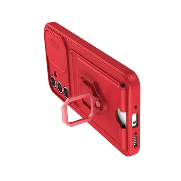 Samsung Galaxy A24 4g Kılıf Zuma Kartvizitli Yüzüklü Silikon - Kırmızı