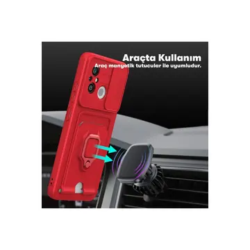 Xiaomi Redmi 12c Kılıf Zuma Kartvizitli Yüzüklü Silikon - Lacivert
