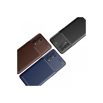 Oppo Reno 5 Pro Kılıf Auto Focus Karbon Kapak - Lacivert