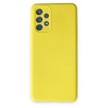 Samsung Galaxy A13 4g Kılıf Nano İçi Kadife Silikon - Sarı