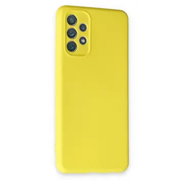 Samsung Galaxy A13 4g Kılıf Nano İçi Kadife Silikon - Sarı