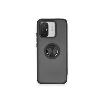 Xiaomi Redmi 12c Kılıf Montreal Yüzüklü Silikon Kapak - Siyah