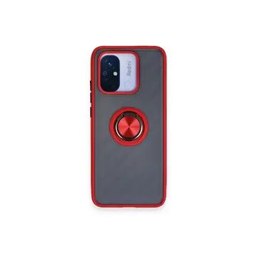 Xiaomi Redmi 12c Kılıf Montreal Yüzüklü Silikon Kapak - Kırmızı