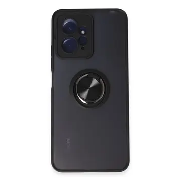 Xiaomi Redmi Note 12 4g Kılıf Montreal Yüzüklü Silikon Kapak - Siyah