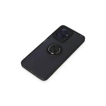 Xiaomi Redmi Note 12 4g Kılıf Montreal Yüzüklü Silikon Kapak - Siyah