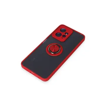Xiaomi Redmi Note 12 4g Kılıf Montreal Yüzüklü Silikon Kapak - Kırmızı