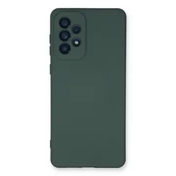 Samsung Galaxy A53 5g Kılıf Nano İçi Kadife Silikon - Koyu Yeşil