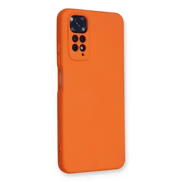 Xiaomi Redmi Note 11 Kılıf Nano İçi Kadife Silikon - Turuncu