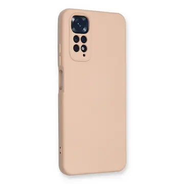 Xiaomi Redmi Note 11 Kılıf Nano İçi Kadife Silikon - Pudra
