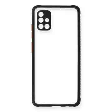 Samsung Galaxy A71 Kılıf Miami Şeffaf Silikon - Siyah