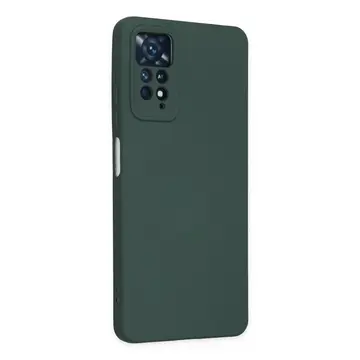 Xiaomi Redmi Note 11 Pro Kılıf Nano İçi Kadife Silikon - Koyu Yeşil