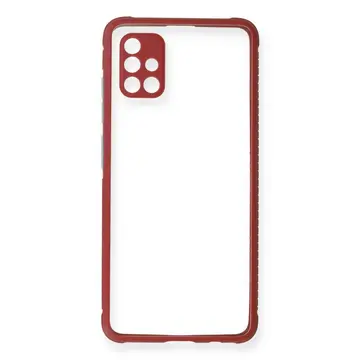 Samsung Galaxy A71 Kılıf Miami Şeffaf Silikon - Fuşya