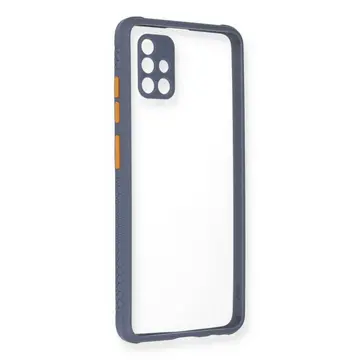 Samsung Galaxy A71 Kılıf Miami Şeffaf Silikon - Gri