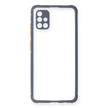 Samsung Galaxy A71 Kılıf Miami Şeffaf Silikon - Gri