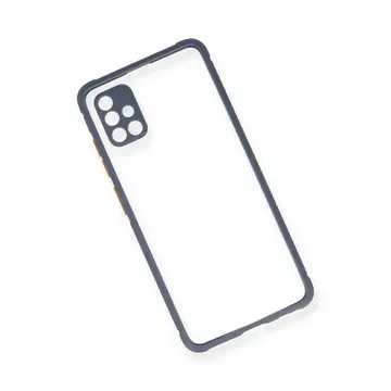 Samsung Galaxy A71 Kılıf Miami Şeffaf Silikon - Gri