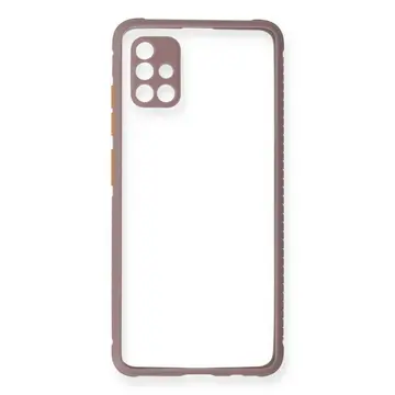 Samsung Galaxy A71 Kılıf Miami Şeffaf Silikon - Açık Mor