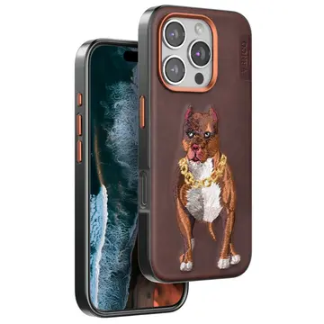 Venco  İphone 16 Pro Perma Desenli Kapak - Kahverengi