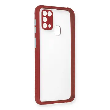 Samsung Galaxy M31 Kılıf Miami Şeffaf Silikon - Fuşya