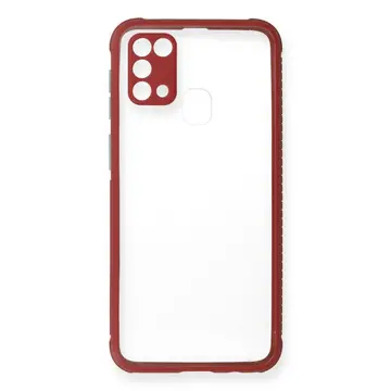 Samsung Galaxy M31 Kılıf Miami Şeffaf Silikon - Fuşya