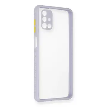 Samsung Galaxy M51 Kılıf Miami Şeffaf Silikon - Lila