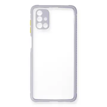 Samsung Galaxy M51 Kılıf Miami Şeffaf Silikon - Lila