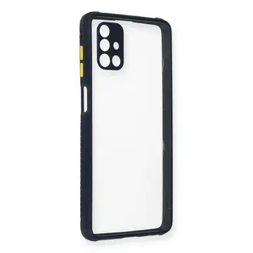 Samsung Galaxy M51 Kılıf Miami Şeffaf Silikon - Lacivert